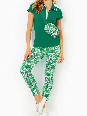 Lilly Pulitzer NWOT Corso Pant Upf 50+ Fiddle Leaf Green Lil Escape Plan Sz 14